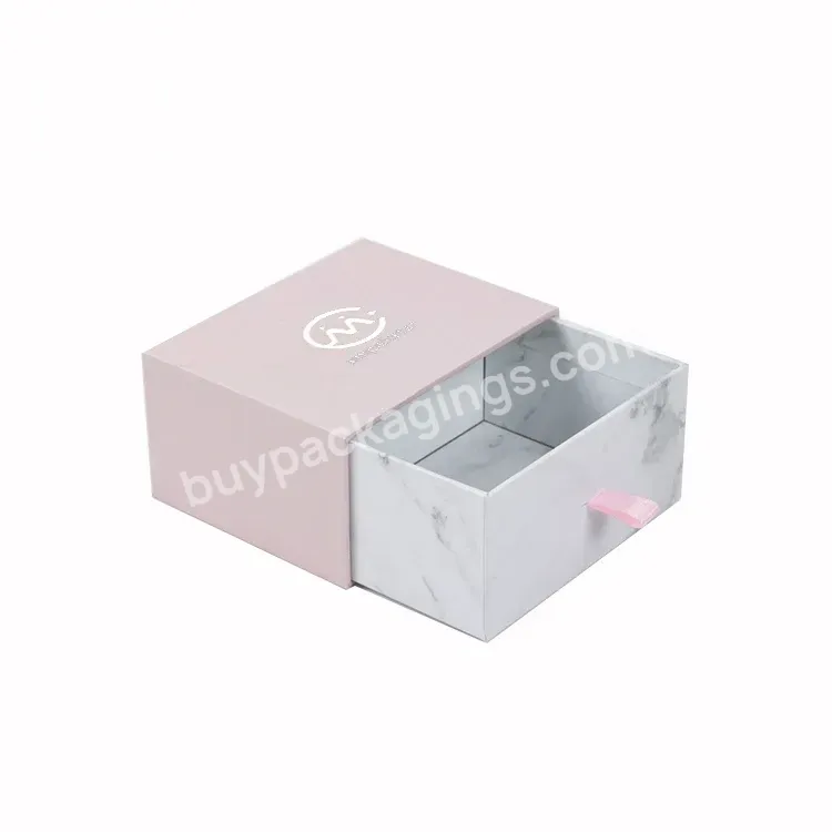 Wholesale Custom Slide Open Pink Paper Jewelry Gift Packaging Small Drawer Box For Product