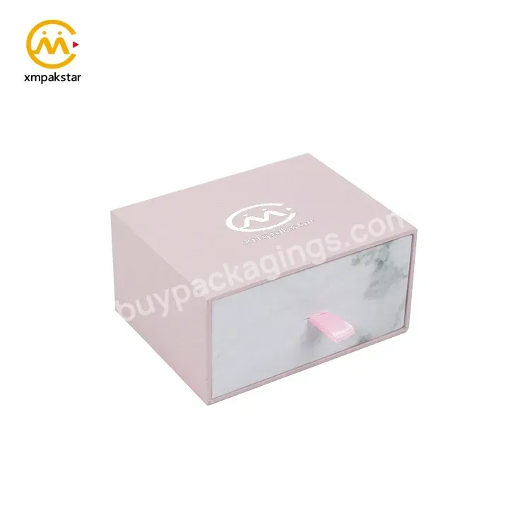 Wholesale Custom Slide Open Pink Paper Jewelry Gift Packaging Small Drawer Box For Product