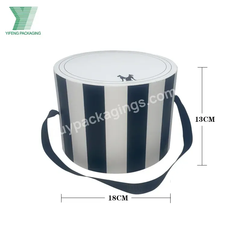 Wholesale Promotion Custom Luxury Round Paper Tube Storage Round Gift Hat Boxes With Ribbon Handle