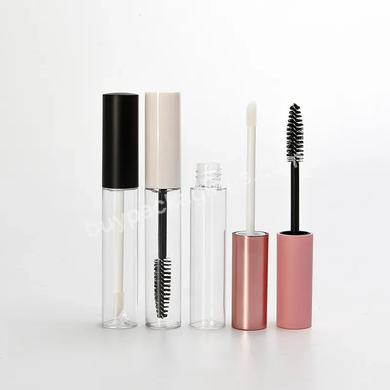 10ml Lip Gloss Empty Custom Tube Mascara Eye Brush Empty Plastic Vials With Screw Aluminum Lid Luxury Cosmetic Packaging