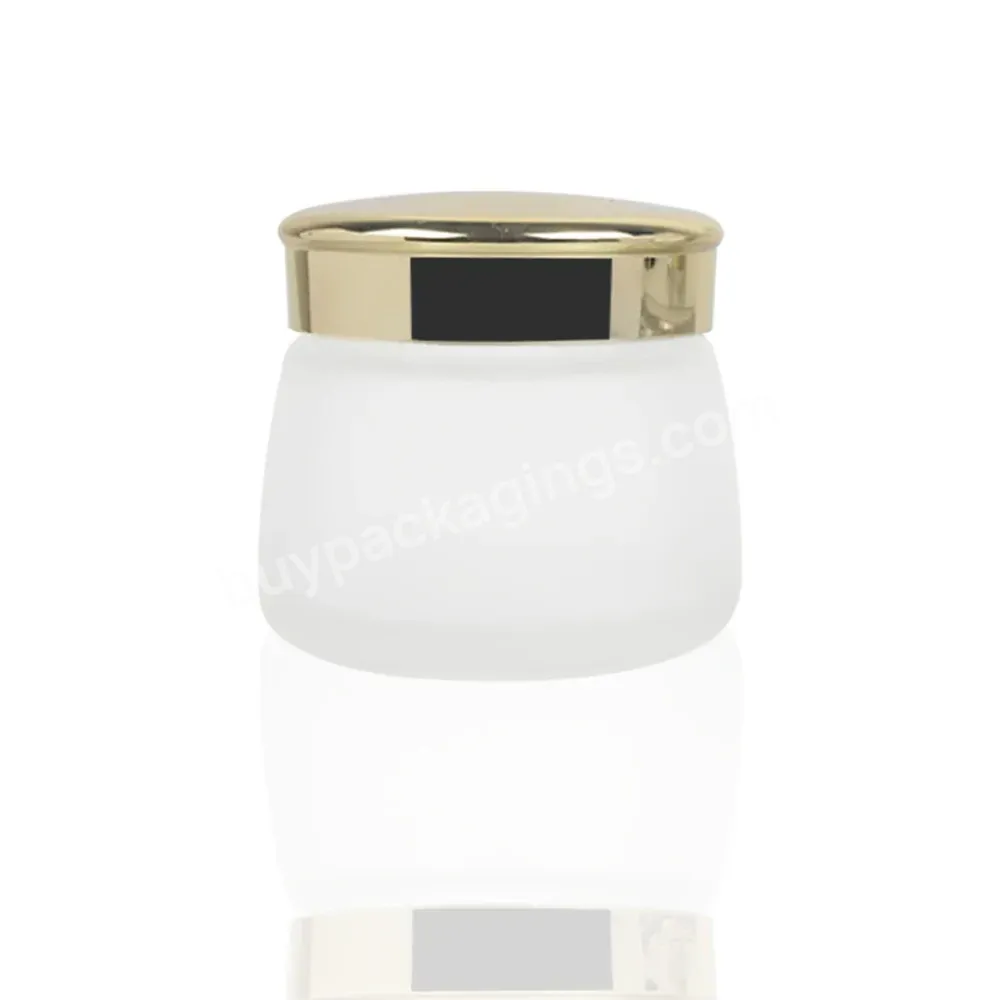 130g Cosmetic Glass Frosted And Clear Cream Jar Packaging With Gold Cap,Face Cream Glass Jar In Stock - Buy Glass Jar,Glass Cosmetic Jar,Cosmetic Cream Jar.