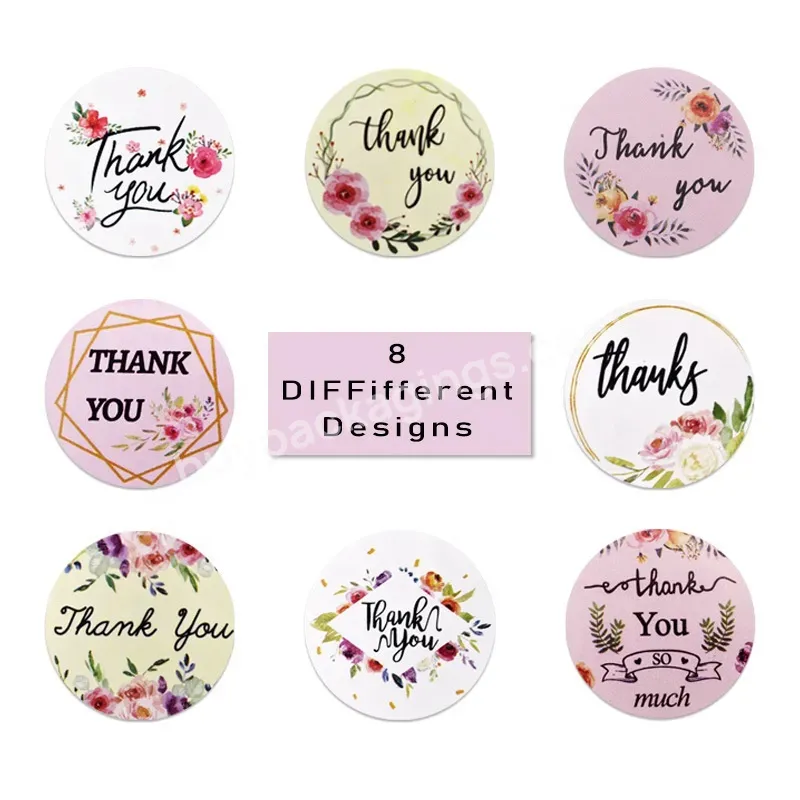 1.5 Inch Floral Design Thank You Stickers Food Round Seal Decorative Stickers Decoration Custom Stickers - Buy 1.5 Inch Floral Design Thank You Stickers,Food Round Seal Decorative Stickers,Decoration Custom Stickers.