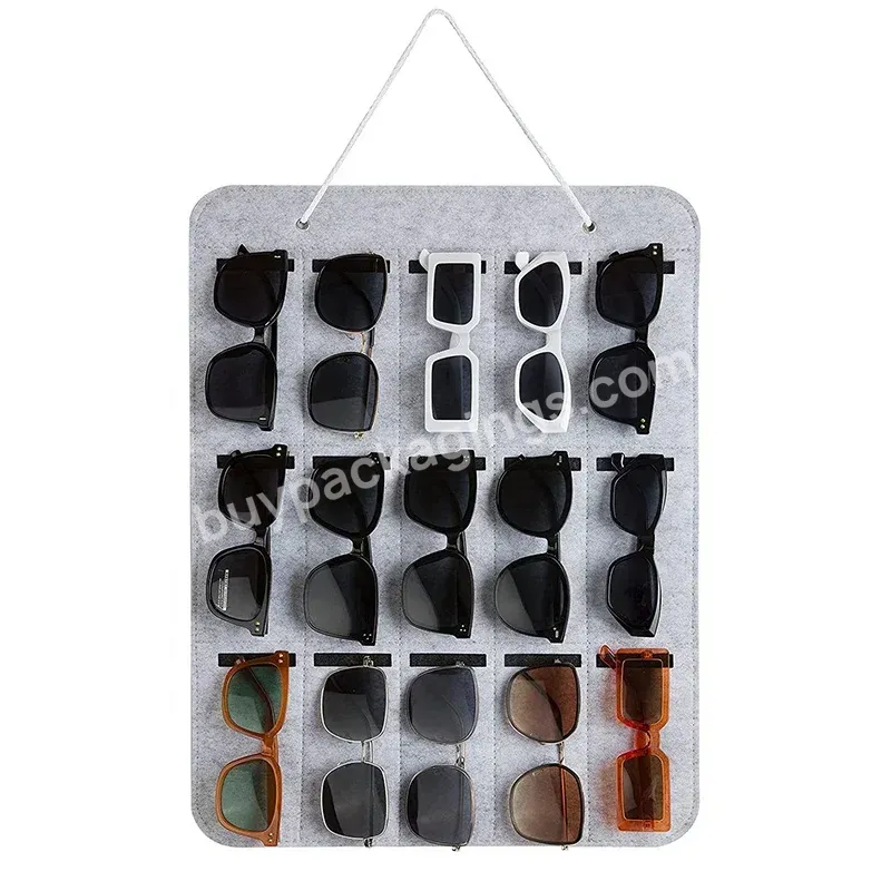 15 Slots Hanging Sunglasses Pocket Felt Wall Display Eyeglasses Holder Bag Eyewear Felt Hanging Storage Organizer - Buy Felt Hanging Sunglasses Pocket,15 Slots Sunglasses Organizer Bag,Wall Display Eyeglasses Holder.