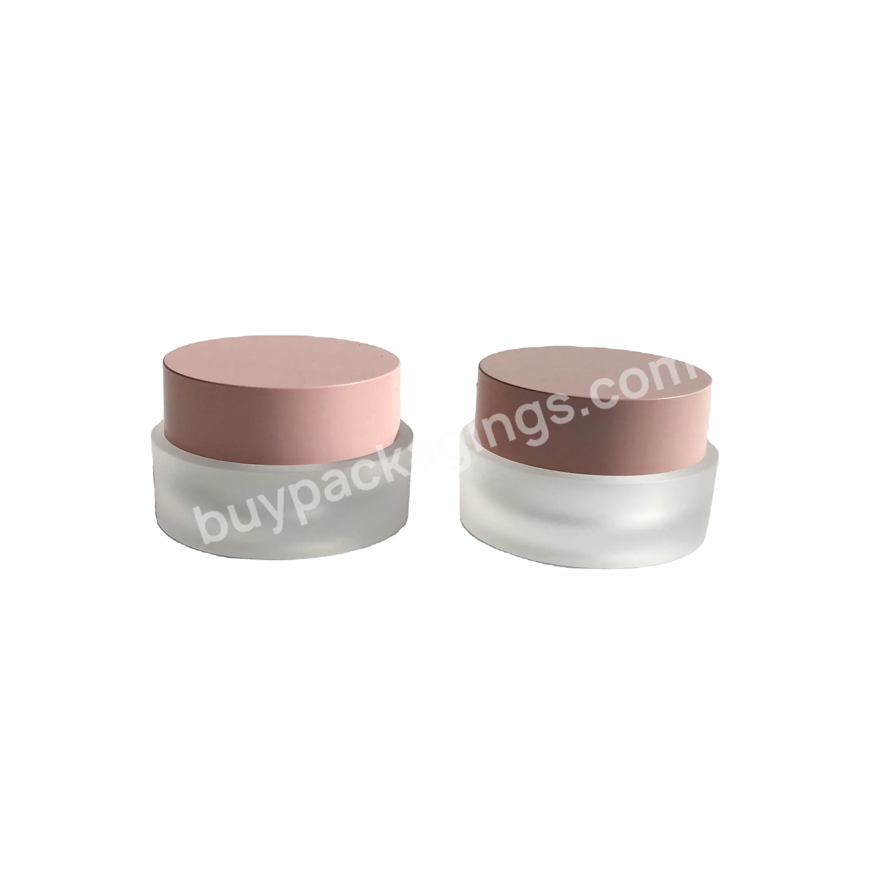 1oz,2oz 30ml 60g Flat Shoulder Matte Pink Frosted Double Wall Acrylic Cream Jars Eyes Cream Empty Packaging