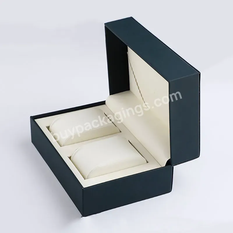 2 Slots Pu Leather Watch Packaging Gift Logo Custom Luxury Watch Box