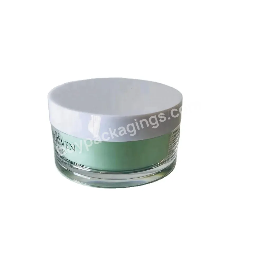 200ml Green Inner Cup Empty Facial Round Acrylic Customized Jar Body Scrub Plastic Jar 200g Body Lotion Cream