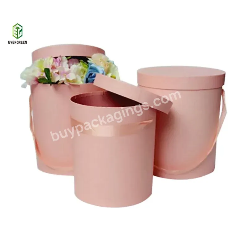 2020 Luxury Custom Printing Cardboard Flower Gift Round Boxes Packaging