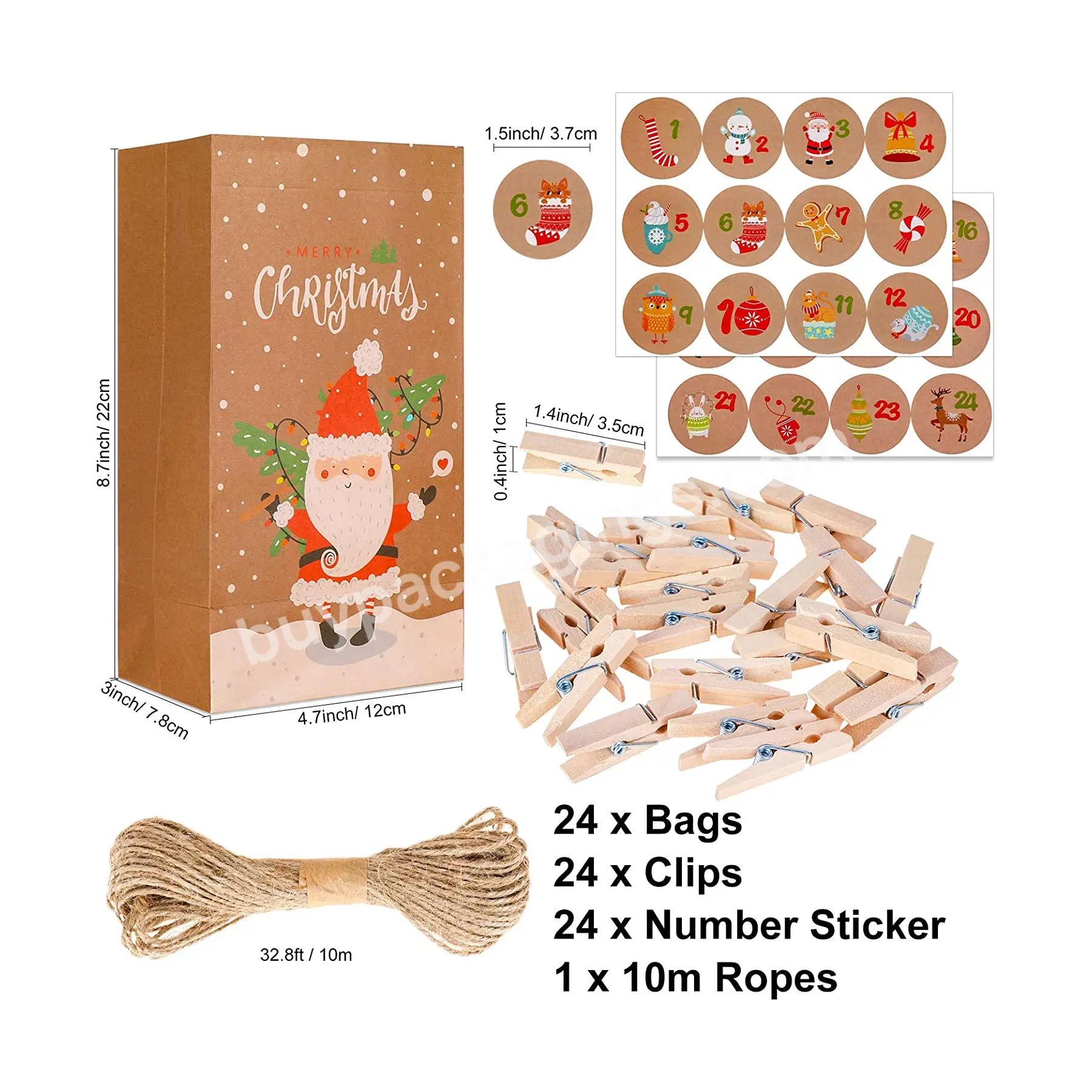 2023 New Arrivals Wholesale Price Handmade Custom 24pcs Chocolate Toys Christmas Advent Calendar Bags