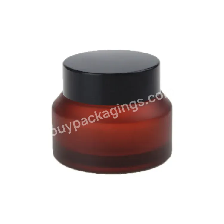 30g Red Amber Glass Cream Jar With Black Screw Lid,30g Glass Inclined Shoulder Jar,Cosmetic Eye Cream Packaging - Buy Amber Glass Cream Jar,30g Glass Inclined Shoulder Jar,Cosmetic Eye Cream Packaging.