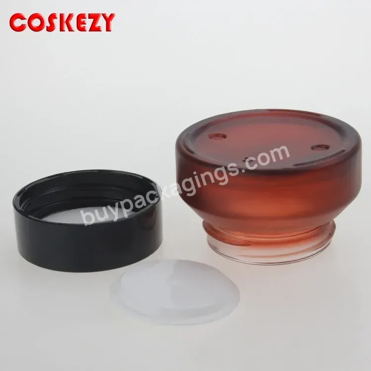 30g Red Amber Glass Cream Jar With Black Screw Lid,30g Glass Inclined Shoulder Jar,Cosmetic Eye Cream Packaging - Buy Amber Glass Cream Jar,30g Glass Inclined Shoulder Jar,Cosmetic Eye Cream Packaging.