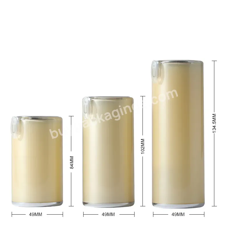 30ml 40ml 80ml Wholesale Custom 50ml Dual Chamber Ps Plastic Bottle Airless Serum Face Cream Bottle Cylinder Double Walls Jars