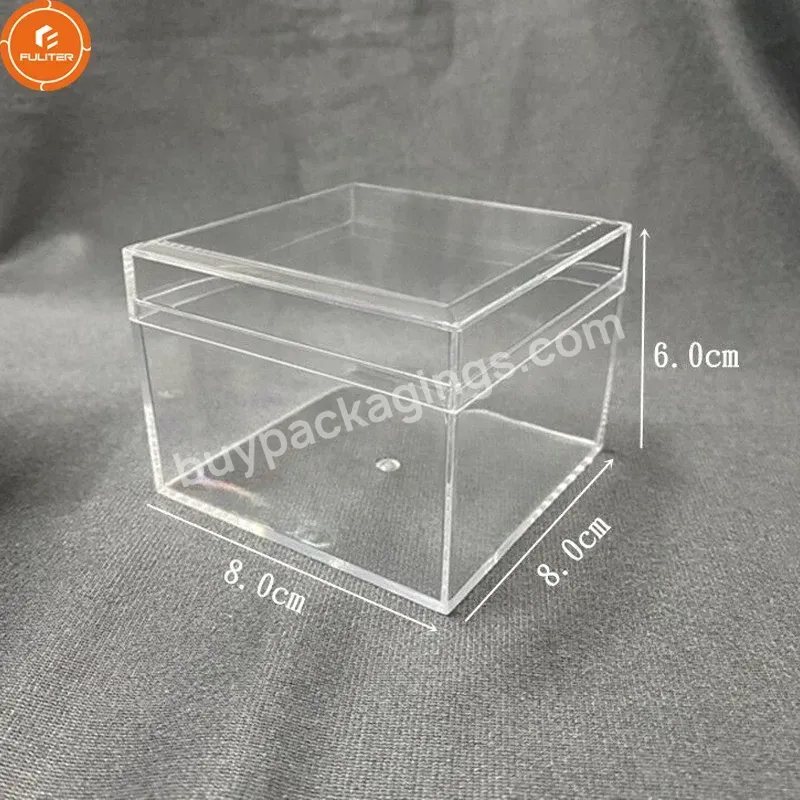 3.2x3.2x2.4 Inch Food Grade Square Clear Acrylic Display Box With Lid