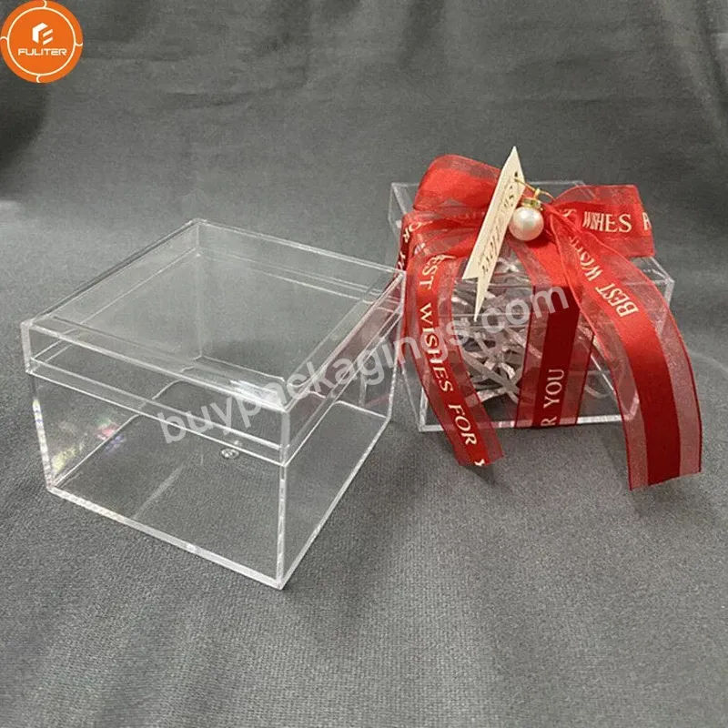 3.2x3.2x2.4 Inch Food Grade Square Clear Acrylic Display Box With Lid