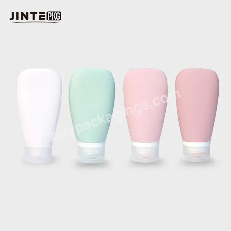 37ml 60ml 90ml Silicone Reusable Cosmetic Travel Container Bottle Shampoo Portable Travel Squeeze Tube Bottle - Buy Large Diameter Plastic Tubes,Cosmetic Lipgloss Tube,Custom Printed Plastic Tube.