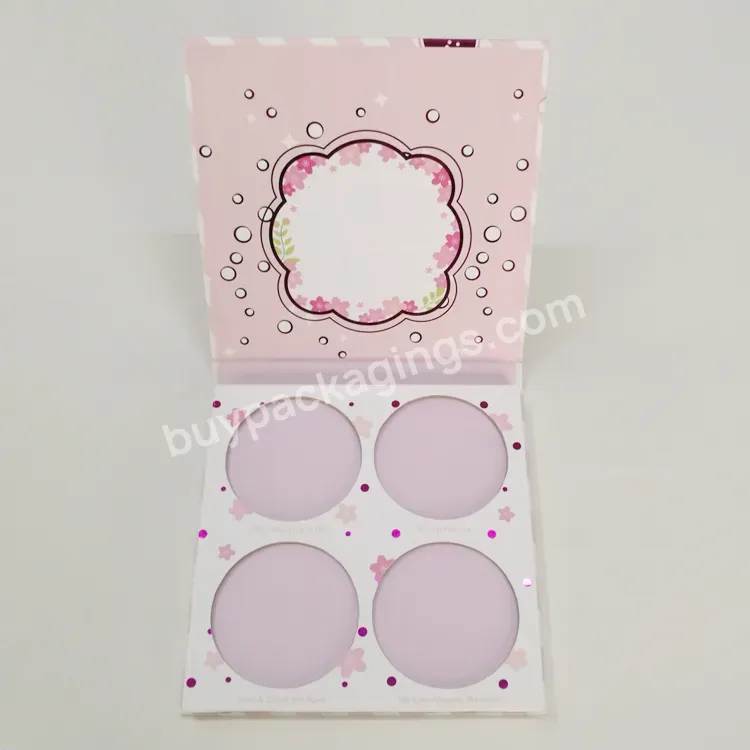 4 Color Pressed Matte Eyeshadow Highlighter Palette Package Empty Customized Logo Cosmetic Paper Box For Beauty