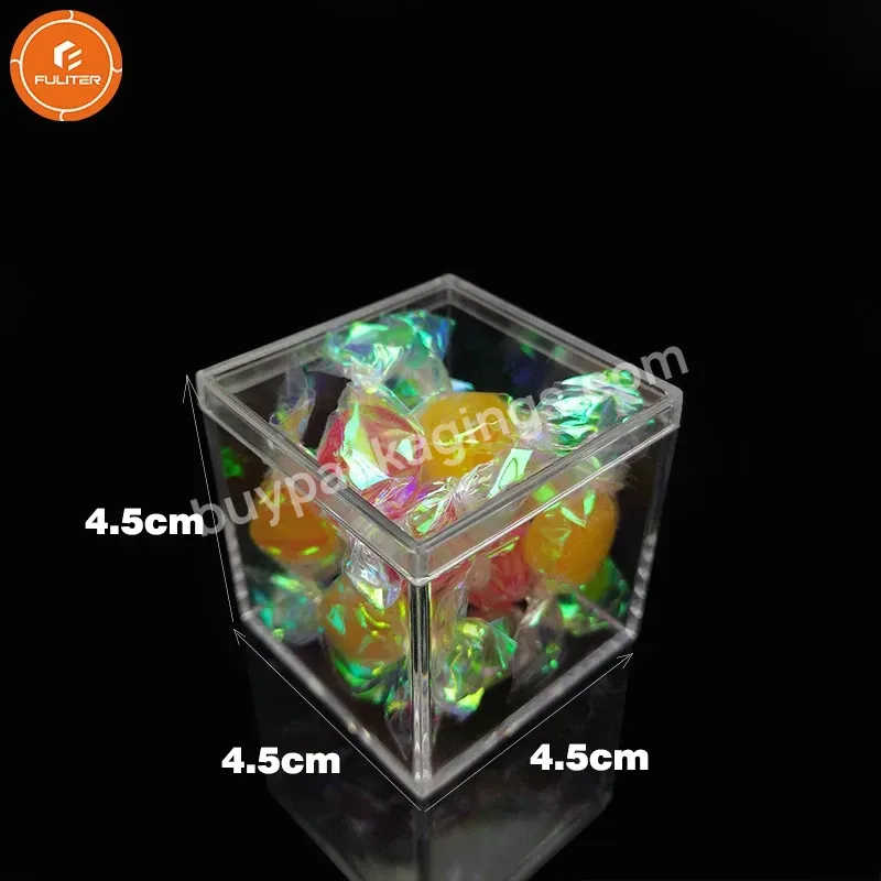 45mm Small Square Clear Plastic Storage Cube Gummy Bears Gift Candy Candy Cube Box