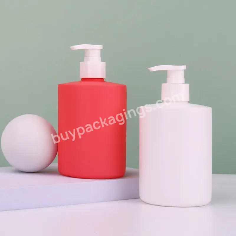 500ml Wholesale Custom Logo 16.9oz Empty Bottle Thick Pump Travel Pink Red Shampoo Refillable Bottles