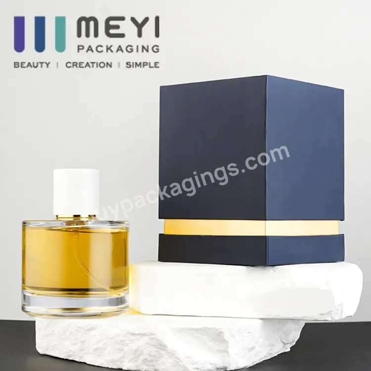 50ml 100ml Round Perfume Bottle With Square Box And Ball Shape Cap