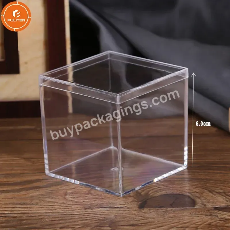 60x60x60mm Clear Solid Acrylic Cube Block Personalized Clear Cube For Dessert