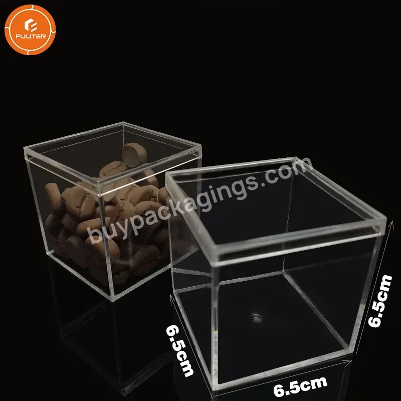 65mm Square Wedding Luxury Gift Display Clear Acrylic Box For Cake