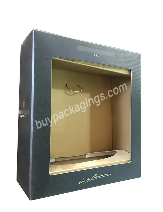 750ml Branded Brandy Custom Wine Boxes Durable Corrugated Wine Box Gold Hot Foil Stamping Logo And Embossed Textured Wine Boxes