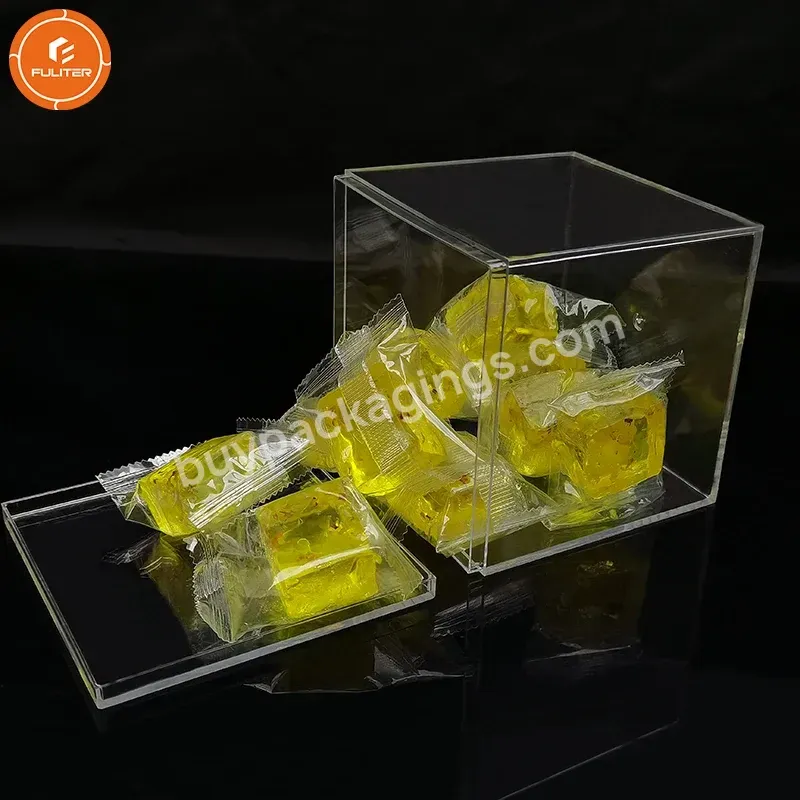 85mm Clear Square Food Grade Display Acrylic Candy Cube Box With Lid