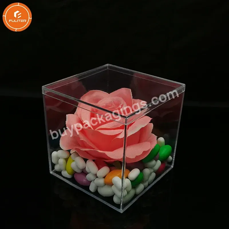 85mm Clear Square Food Grade Display Acrylic Candy Cube Box With Lid