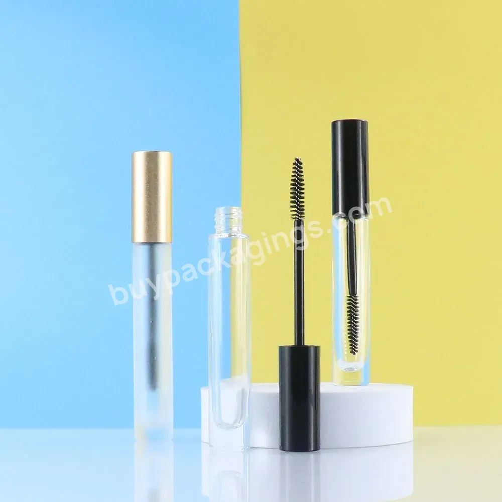 8ml 10ml New Design Luxury Cosmetic Packaging Cylinder Glass Mascara Container Lip Gloss Bottle Tube With Brush - Buy Lip Gloss Tubes,Mascara Tube,Mascara Container.