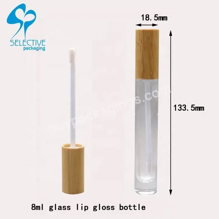 8ml Cosmetic Packaging Glass Mascara Tubes With Bamboo Brush - Buy Empty Mascara Tubes With Brush,Empty Lip Gloss Tube Container,Mascara Tube.