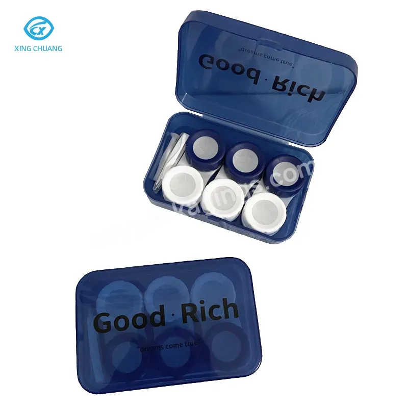 Advanced Contact Lens Case Multi-pack Simple Portable Contact Lens Case Personality Klein Blue Companion Case Transparent