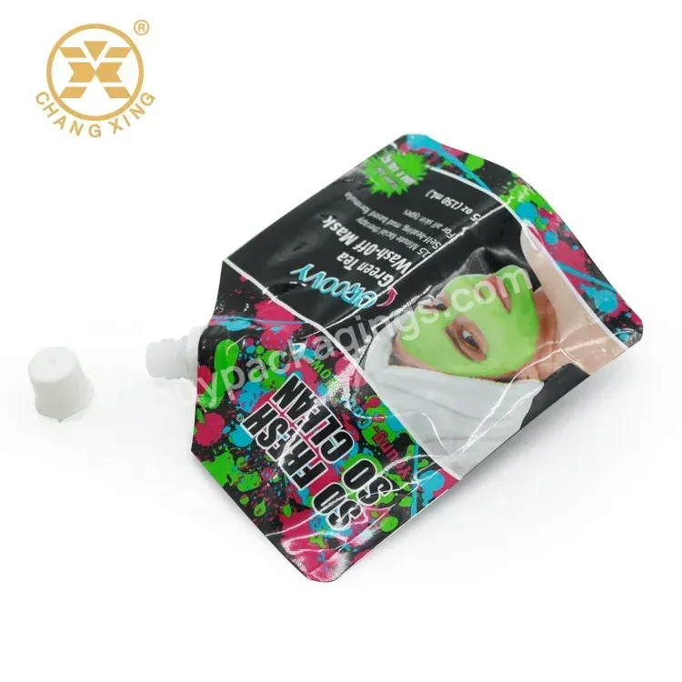 Aluminum Foil Plastic Cosmetic Packaging Stand Up Spout Pouches With Nozzle For Mask