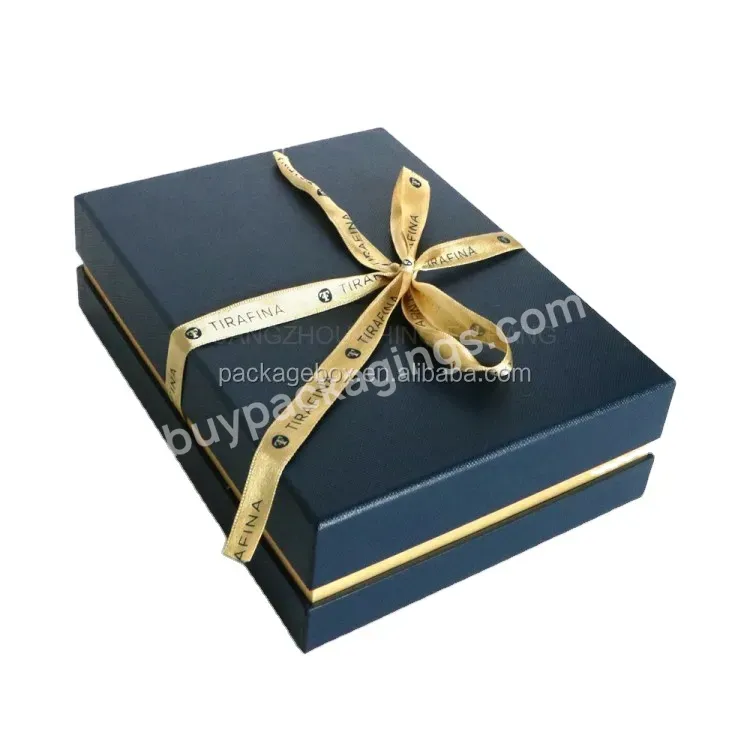 Best Quality Custom Navy Blue Leatherette Material Ring Earrings Jewelry Packaging Box