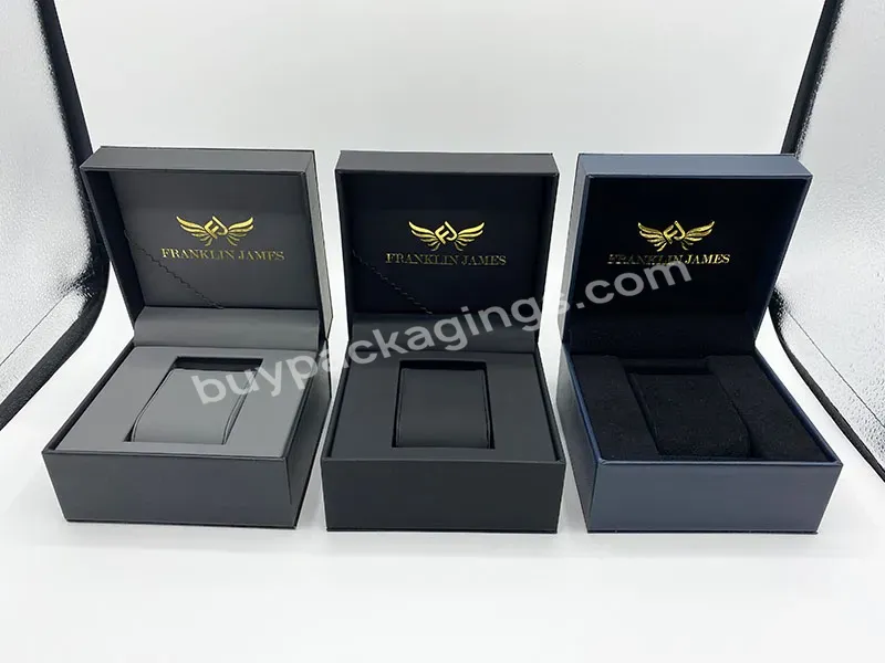 Best Selling Guangzhou High Quality Luxury Watch Box Black Gift Watch Packaging Box Oem Logo Wholesale