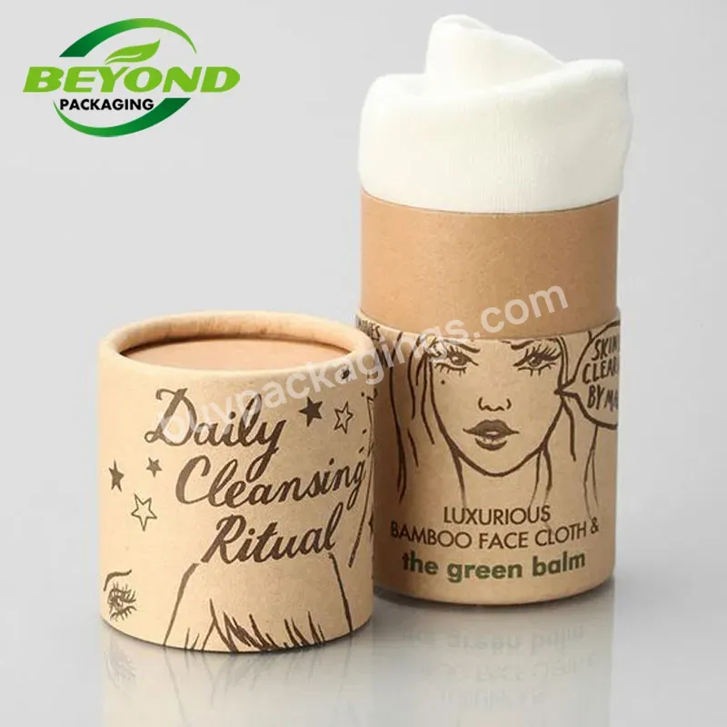 Biodegradable Custom Paper Craft Tube Packaging Recycled Eco Brown Cardboard Round Box For Packaging T Shirt