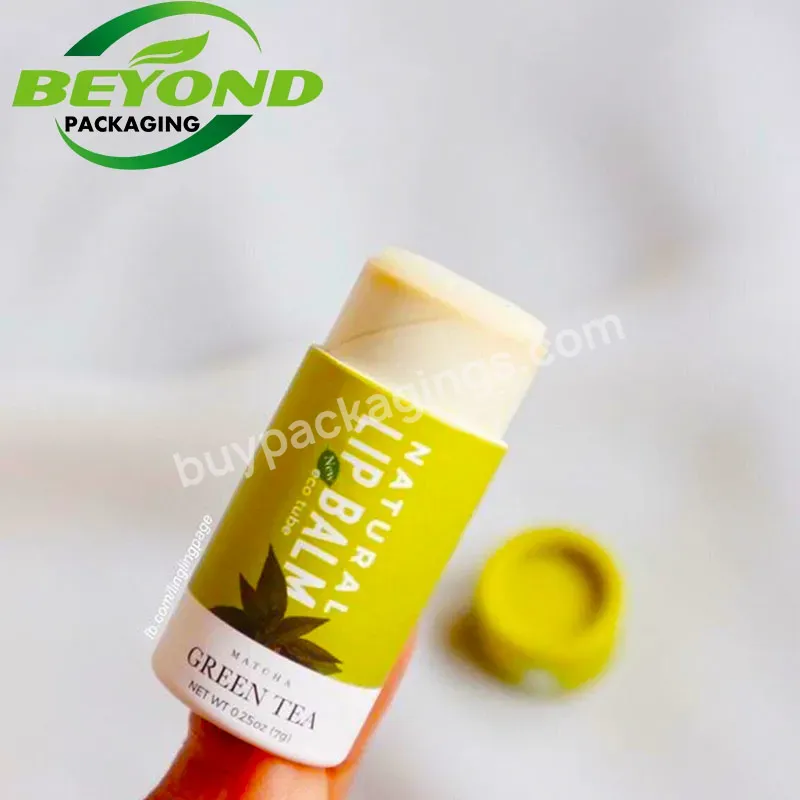 Biodegradable Eco Friendly Recycled Kraft Cardboard Paper Tubes Packaging Cosmetics Push Up Deodorant Lip Balm Containers