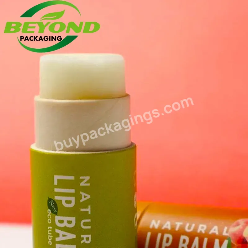 Biodegradable Eco Friendly Recycled Kraft Cardboard Paper Tubes Packaging Cosmetics Push Up Deodorant Lip Balm Containers