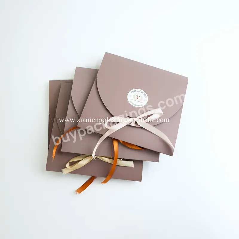 Black Cardboard Envelope Box Packaging Envelope Gold Foil Printing Luxury Envelopes
