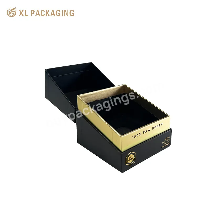 Black Cosmetic Paper Box Jar Skin Care Face Cream Packaging Box Clamshell Gold Black Candle Box With Eva
