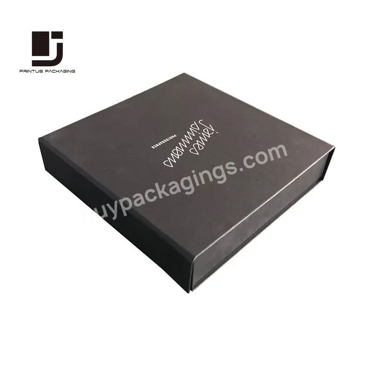 Black Folding Gift Box Packaging For Suits