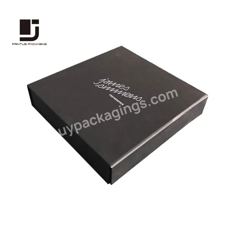 Black Folding Gift Box Packaging For Suits