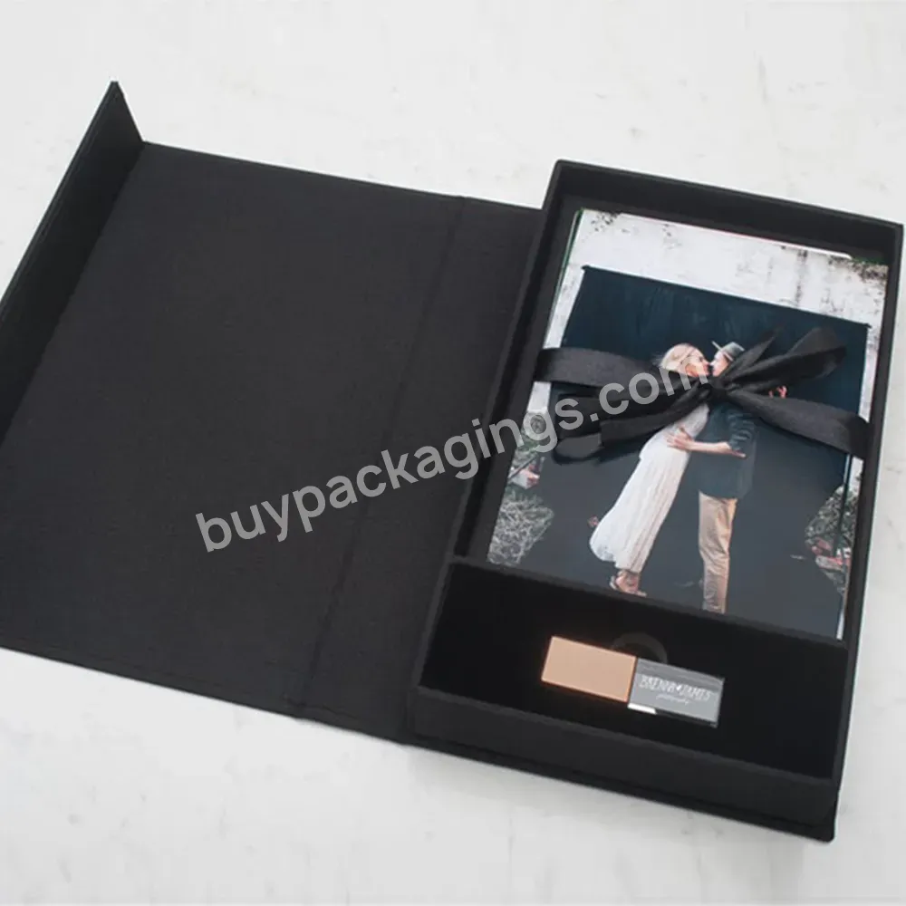 Black Luxury Eco Friendly Logo Designer Cardboard Packaging Magnetic Closure Custom Black Shoe Foldable Magnetic Paper Gift Box