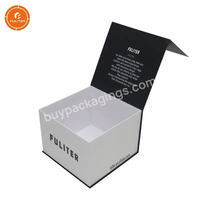 Black Matte Paper Hat Packaging Boxes Custom High Quality Magnetic Folding Gift Packaging Baseball Cap Hat Box