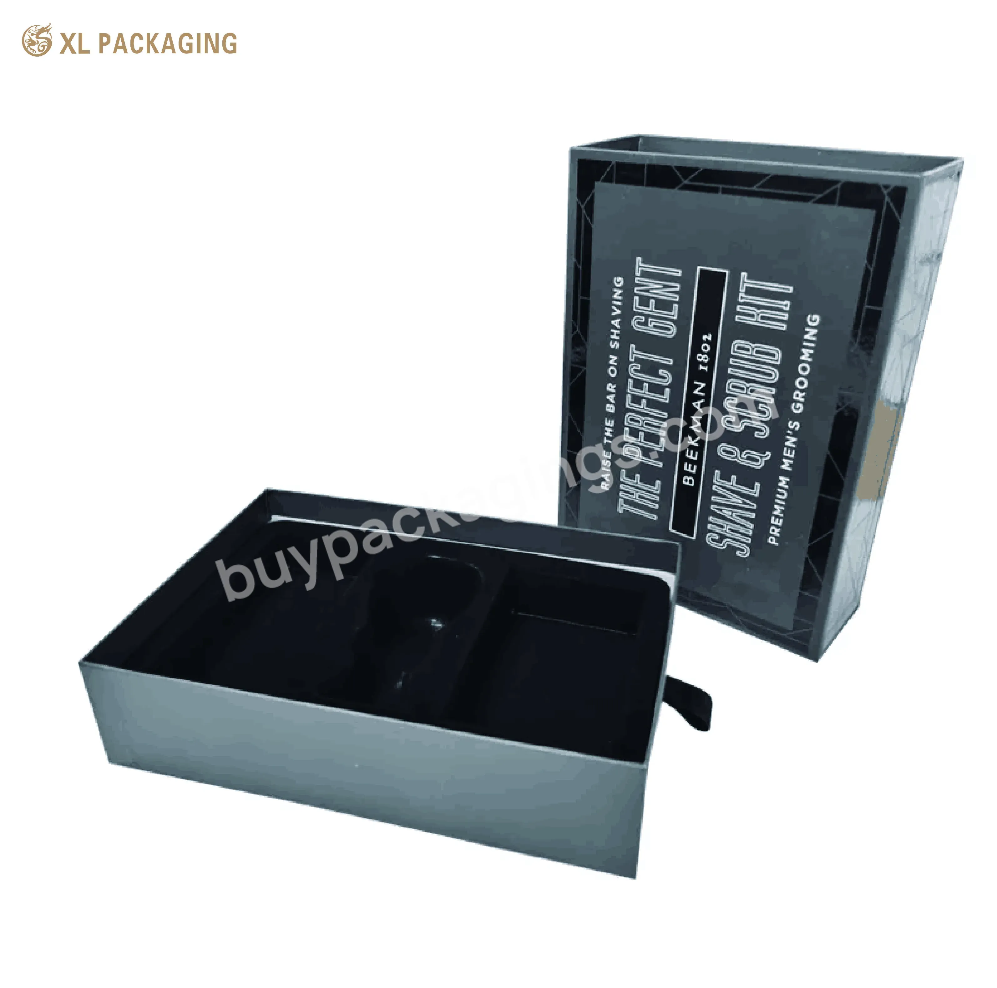 Black Ribbon Drawer Box Face Cream Skin Care Gift Craft Electrons Slider Drawer Packaging Box With Logo