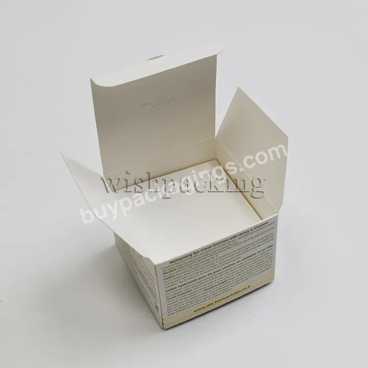 Boite D'emballage Produits Custom White Glass/plastic Container Packaging Boxes Folding Tuck Top Sustainable Skin Care Box