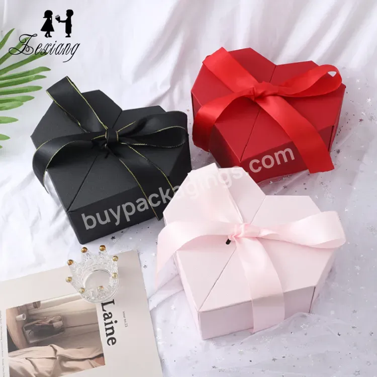 Box Personalized Customization Logo Valentine's Day Packaging Box Wedding Heart Shape Pure Color Gift Box Hot Selling
