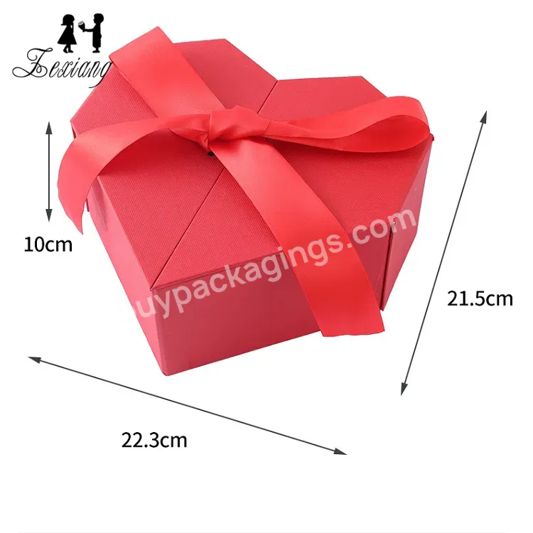 Box Personalized Customization Logo Valentine's Day Packaging Box Wedding Heart Shape Pure Color Gift Box Hot Selling