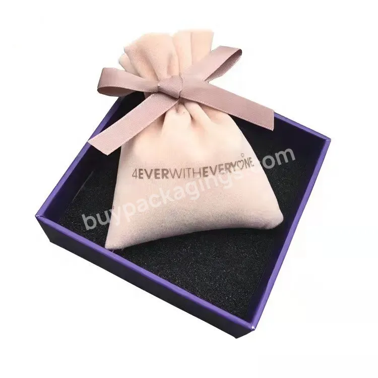 Bright Pink Velvet Jewelry Pouch Jewelry Pouch Velvet Various Colors Bag Custom Logo With Box