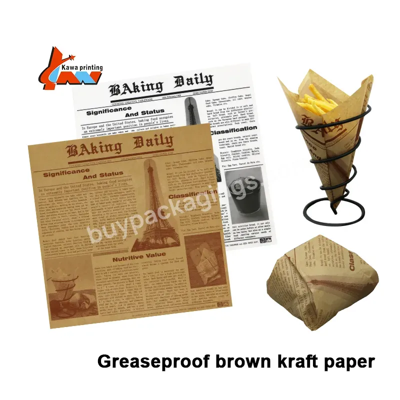 Brown Greaseproof Paper Wrapping Shawarma Packaging Food Grade Kraft Paper Burger Wrapper - Buy Shawarma Packaging,Burger Wrapper,Brown Greaseproof Paper.