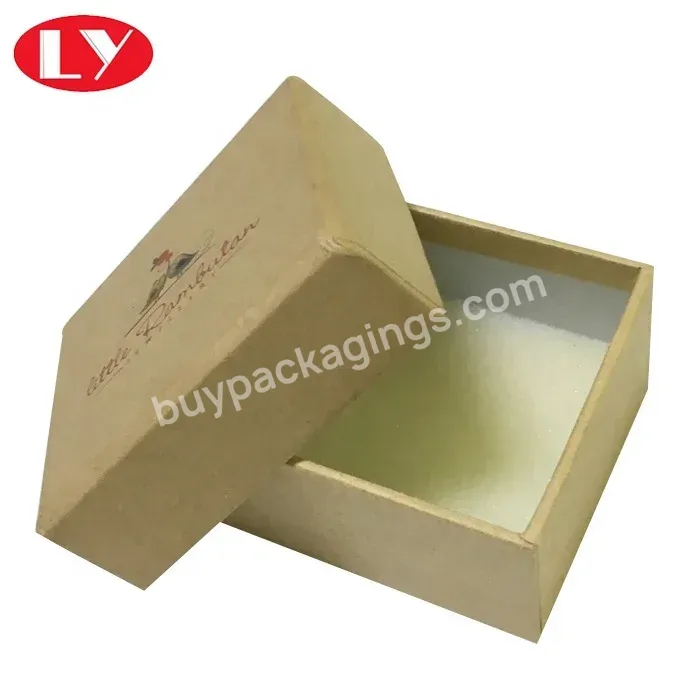 Brown Kraft Cardboard Ring Bracelet Box With Lid