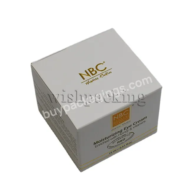 Caja De Embalaje De Papel Custom Logo Golden Hot Stamping Beauty Products Eye Cream Package Paper Box